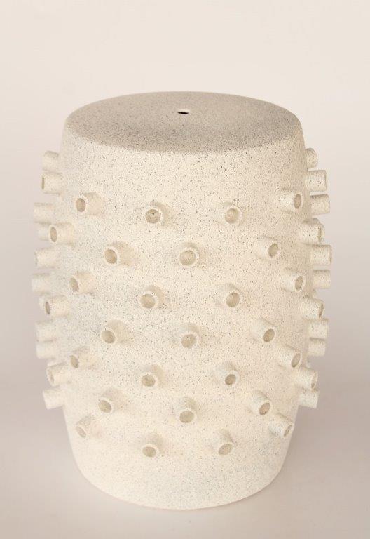 Off White Speckled Garden Stool